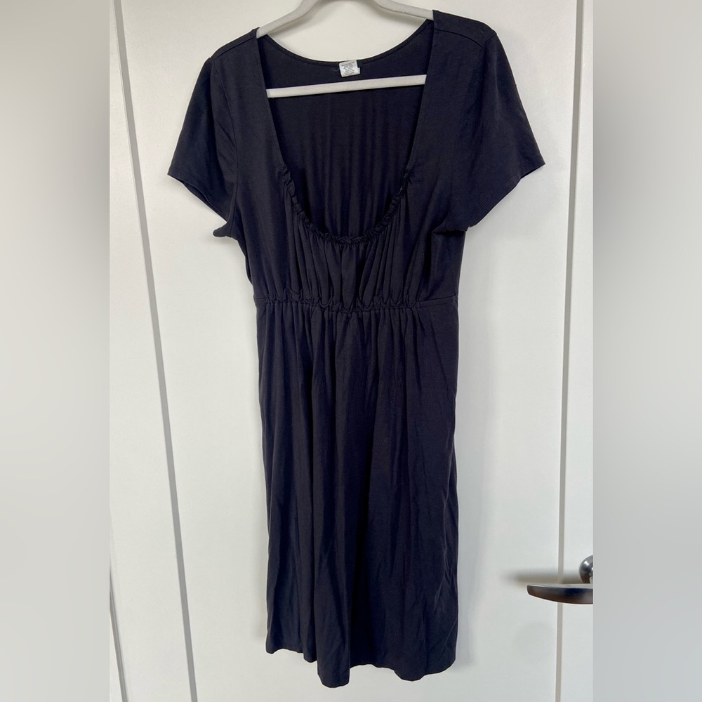 J. Crew dress. Empire waist with rouching on bust. XL dark gray